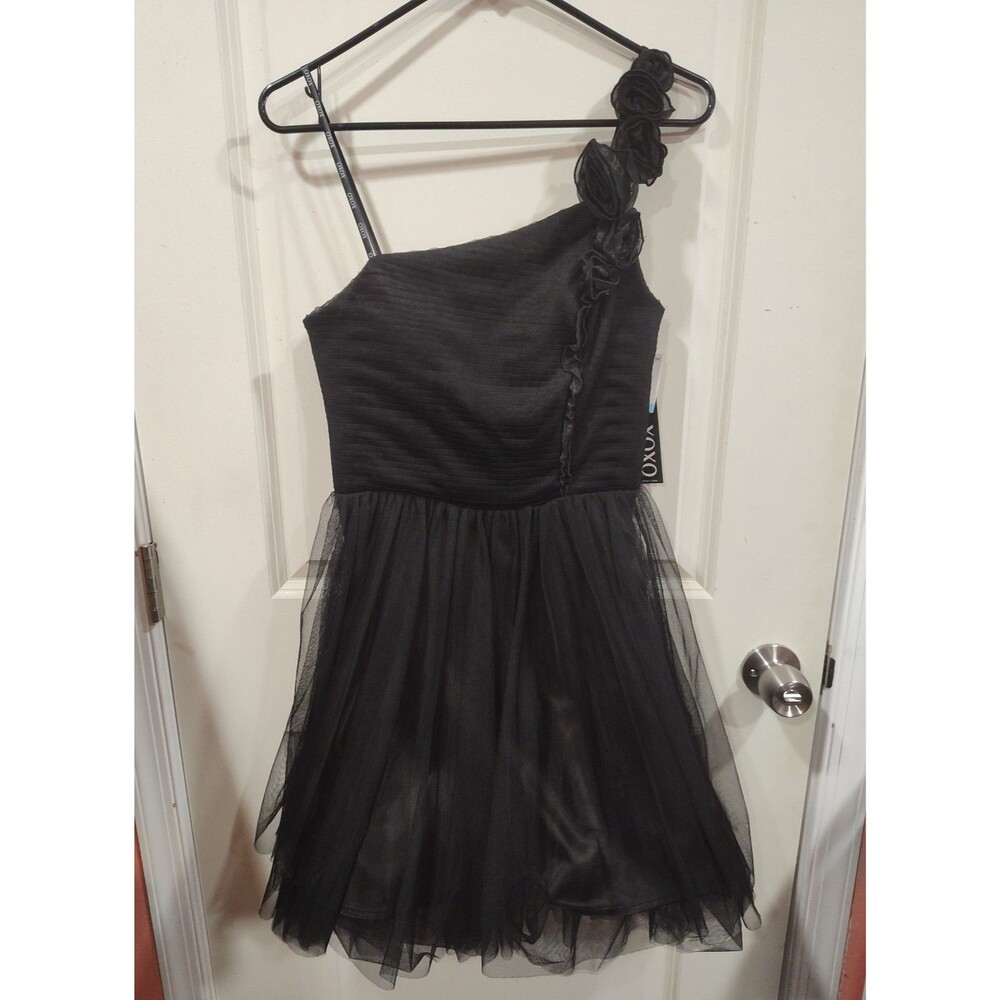 Women's XOXO One Shoulder Tulle Dress Black Size 5